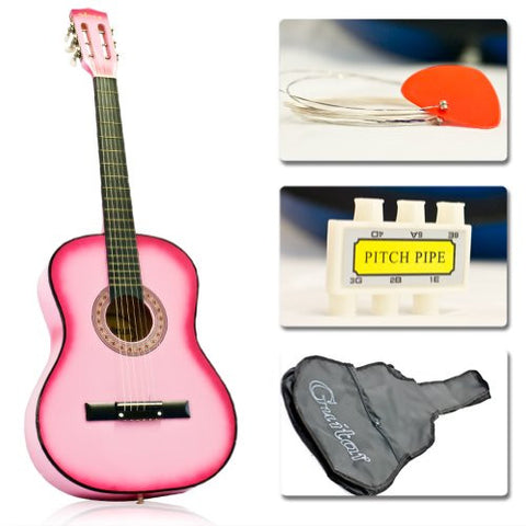 38" Acoustic Guitar Starer Kit (Colour-Pink)