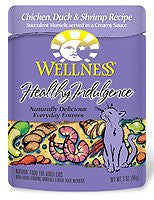 WELLNESS Cat Food In Pouches - Moist Chicken Duck & Shrimp 24pk, 3oz