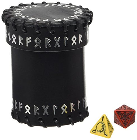 Dice Cups - Runic Black Leather Dice Cup