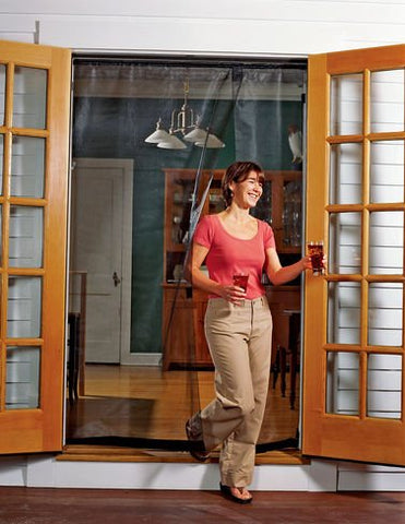 Bug Off 72 by 80 Instant Screen, Reversible Fits French Doors and 12-Foot Sliding Glass Doors