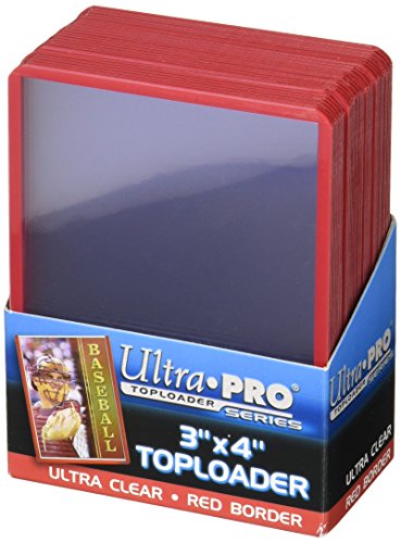 3" X 4" Red Border Toploader 25ct