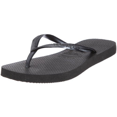 Havaianas Women's Hav Slim 4000030.0090.356 Black Rubber Flip Flops 5-6 UK 37-38 BR