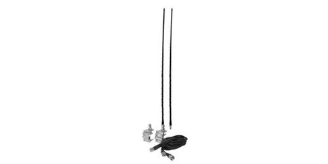 Accessories Unlimited 2 Foot Black Dual CB Antenna Kit with 3-Way SO239 Mirror Mount & 9' Coax Cable & PL259 Connectors