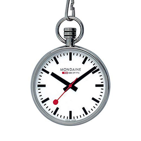 Mondaine - Pocket Watch St. Steel polished - White - 43 mm