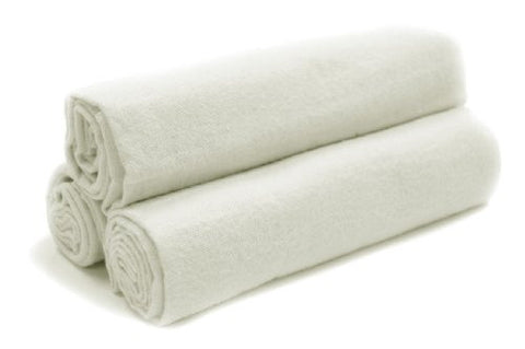 S/3 Organic Flannel Receiving Blankets  
 White