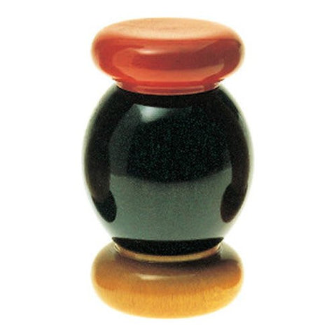 Salt grinder in beech-wood, Black, Red and Yellow, 4¼ in.