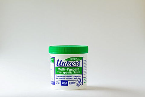 Unkers Therapeutic Salve for Joint Pain, Sore Muscles, Burn Cream, or Calm Your Cough 13.5 ounces