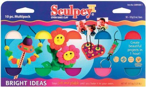 Sculpey III Multipack Bright Ideas, 10 x 2 oz