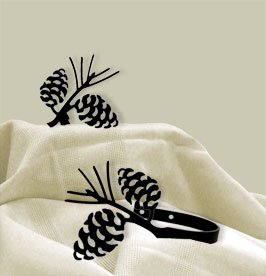 Pinecone - Curtain Tie Backs 2.00 lbs. 6 In. W x 3 3/4 In. H x 3 1/4 In. D.