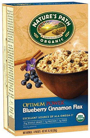 Hot Cereal Oatmeal, Optimum Cinn Bry Flaxseed At least 95% Organic, 11.2 oz
