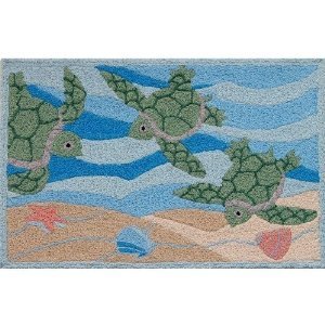 Turtles Swimming, Jellybean Rug 21" x 33"