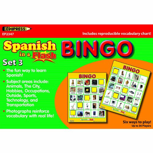 Spanish in a Flash Bingo Game, Set 3