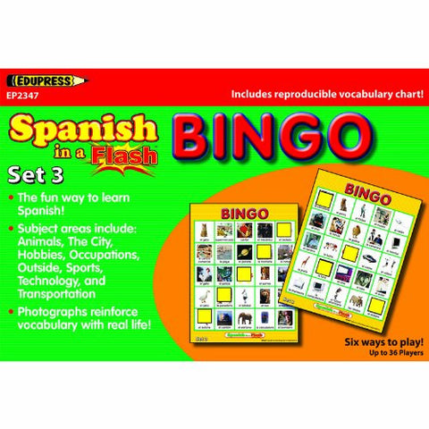 Spanish in a Flash Bingo Game, Set 3