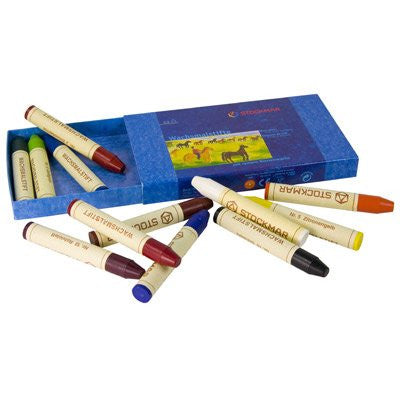 Stockmar Beeswax Stick Crayons, Set of 12, Box