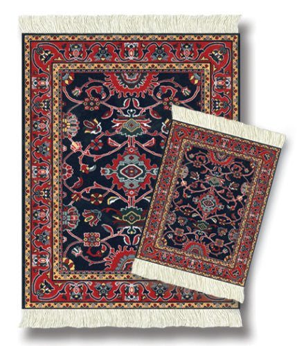 Deep Blue Bergamo MouseRug and CoasterRug Set