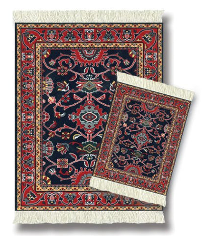 Deep Blue Bergamo MouseRug and CoasterRug Set