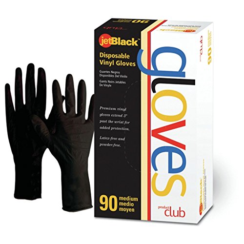 jetBlack Vinyl Gloves, (M) 90ct