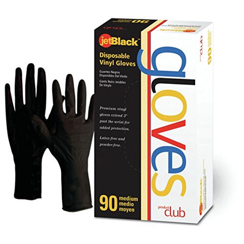 jetBlack Vinyl Gloves, (M) 90ct