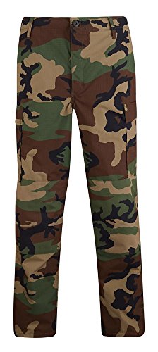 BDU Trouser – Button Fly (60/40 Cotton/Poly Twill) Medium Long (Woodland)