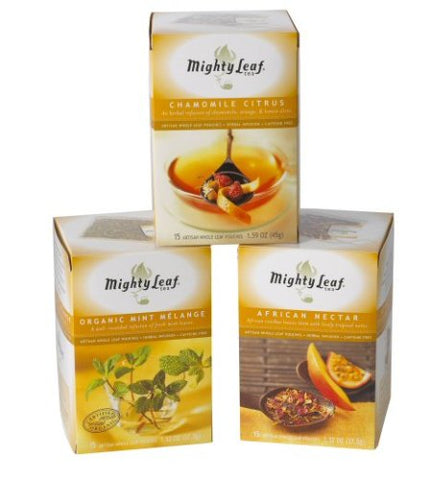 Mighty Leaf African Nectar Tea 15ct
Mighty Leaf Chamomile Citrus 15ct
Mighty Leaf Organic Mint Melange Tea 15ct