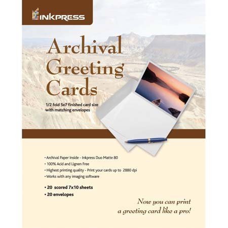 Archival Greeting Cards, 7''X10'' / 5''x7'', 20 Sheets