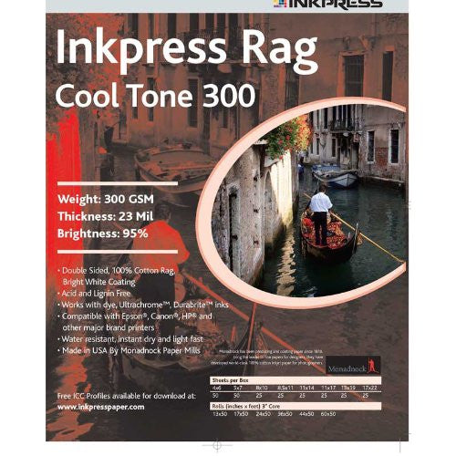 Rag Cool Tone, 300 gsm, 24 mil, Double Sided, 5 x 7, 50 Sheets