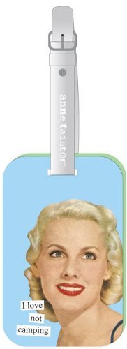 Classic Luggage Tag - "I love not camping"