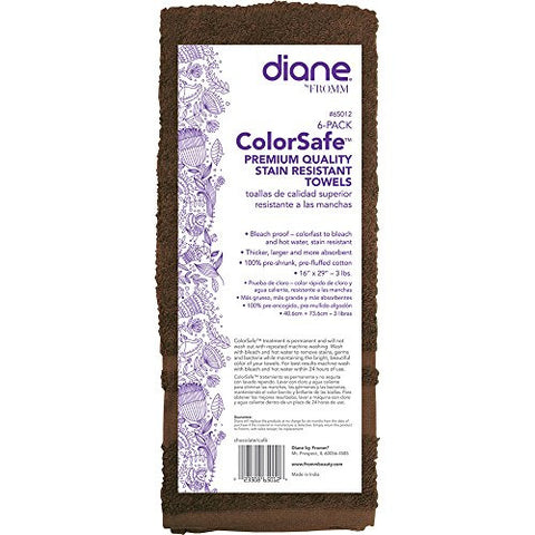 Andre Color Safe Towels, Chocolate, 6 pack