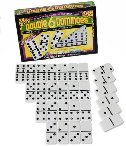 Double 6 Tournament Black Dot Domino Set