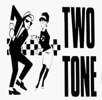 2 Tone Logo with SKA Dancers Black and White- 4.25" x 4.25" Color Sticker