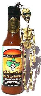 Day Of The Dead Hot Sauce with Skeleton Key Chain 5 oz