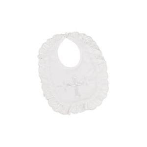 Elegant Baby White Christening Bib - Girl