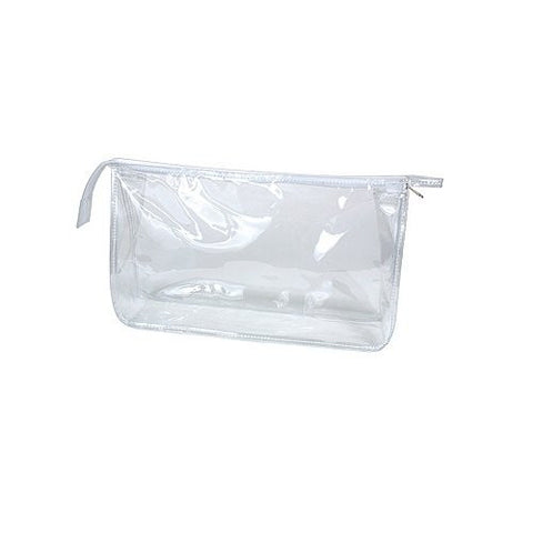 Travel/Cosmetic Bag Clear Vinyl, Rectangular Zippered 11-3/4”x 2-1/2”x 7”
