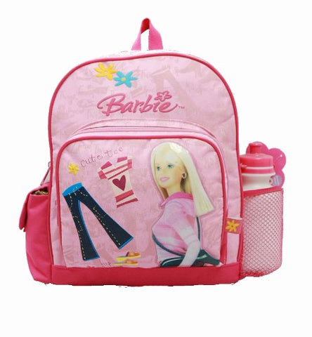 Mattel Barbie Small Backpack with Water Bottle, Size 12 x 9 x 4