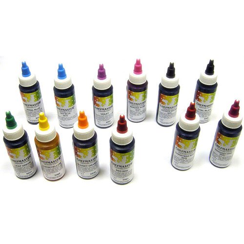 Chefmaster Liqua-Gel 2.3 oz, Variety Pack, Set of 12