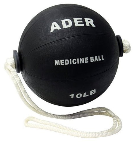10lb Black Medicine Ball w/Rope