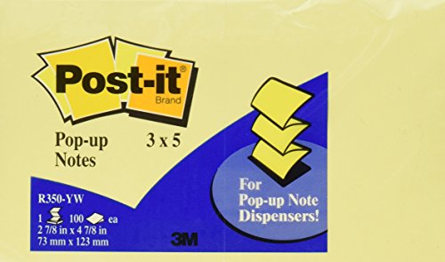 Post-it Pop-up Notes, 3 x 5-Inches, Canary Yellow, 1-Pad/Pack