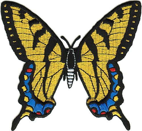 "Beautiful Yellow and Blue Swallowtail Monarch Butterfly - Iron On and Sew On Patch