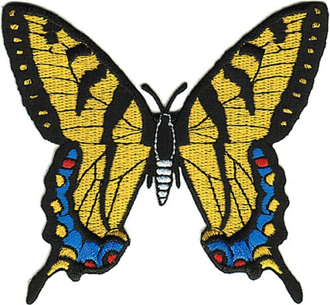 "Beautiful Yellow and Blue Swallowtail Monarch Butterfly - Iron On and Sew On Patch