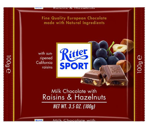 Raisin & Hazelnuts Milk Chocolate bar 3.5 OZ