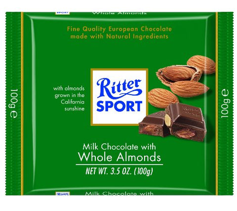 RITTER SPORT MLK/ ALMOND 3.5oz 11ct
EURO AMERICAN - Package