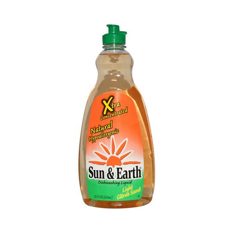 Sun & Earth Xtra Dishwashing Liquid, Citrus, 22 oz
