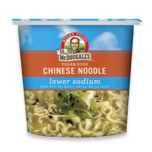 Dr. McDougall's Right Foods Vegan Chinese Noodle Soup,Lower Sodium, 1.4-Ounce Cups (Pack of 6)
