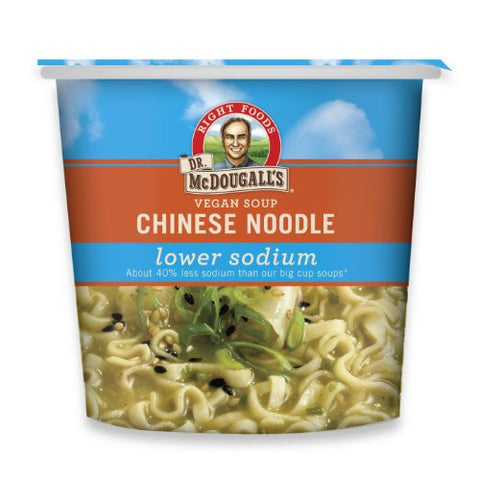 Dr. McDougall's Right Foods Vegan Chinese Noodle Soup,Lower Sodium, 1.4-Ounce Cups (Pack of 6)
