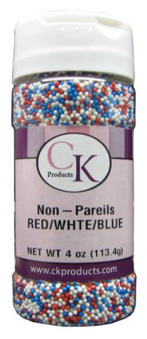 Celebakes Red, White, & Blue Nonpareils, 3.8 oz
