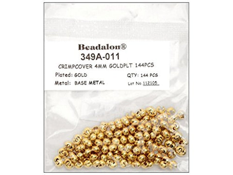 Crimp Covers, 4 mm (.157 in), Gold Color, 144 pc