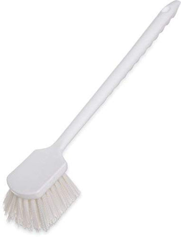 Carlisle FoodService Products - Scrub Brush, 20" Handle, White