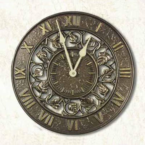 Whitehall Ivy Silhouette Clock, French Bronze, 12" dia.