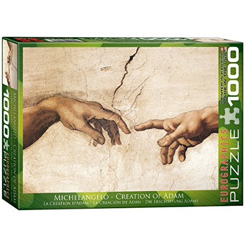 Creation of Adam (Detail), Michelangelo 1000 pc 14x10 inches Box, Puzzle