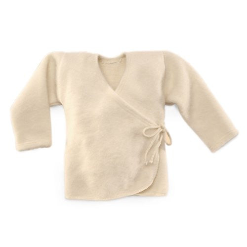 Organic Merino Wool Baby Sweater White 3-6 Months